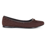 SOLES Corduroy Bow Pointed Toe Flat Ballerinas