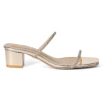 SOLES Shimmer Twin Strap Block Heels