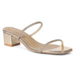 SOLES Shimmer Twin Strap Block Heels