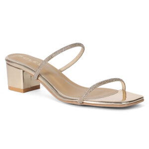 SOLES Shimmer Twin Strap Block Heels