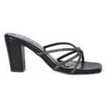 SOLES Slip-On Embellished Block Heel Sandals