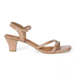 SOLES Textured Soles Ankle Strap Kitten Heel Sandals