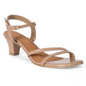 SOLES Textured Soles Ankle Strap Kitten Heel Sandals